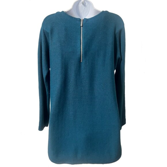 Michael Kors Teal Tunic-length Sweater, Size Medium - Picture 2 of 9